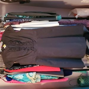 EUC Merona Black cap sleeve ruffle dress